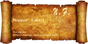 Nepper Fanni névjegykártya